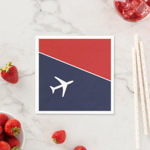 Piloten für Funky White Flugzeug Serviette