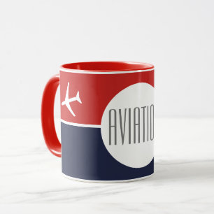 Piloten für Funky White Flugzeug Tasse