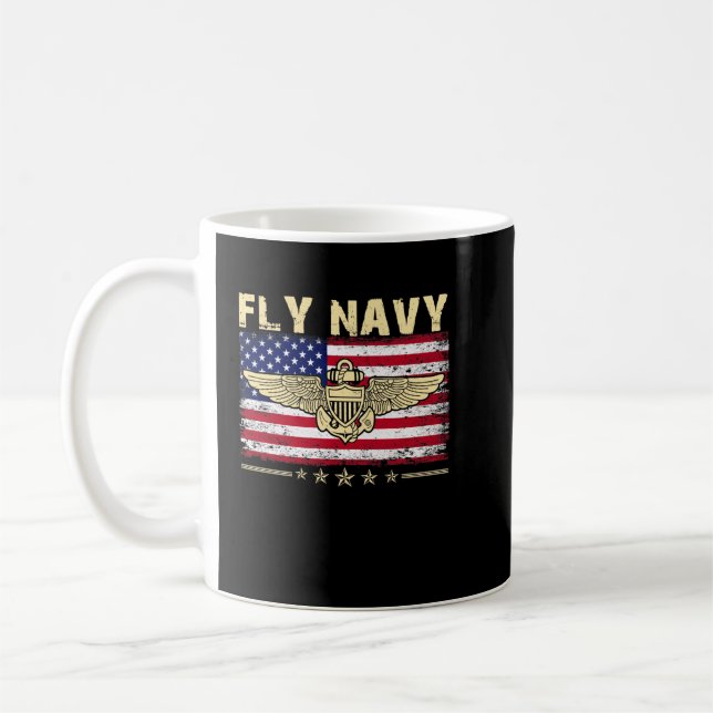 Piloten für klassische Marineoffiziere von Fly Nav Kaffeetasse (Links)