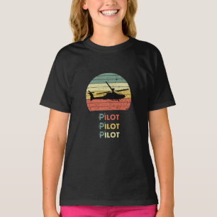 Piloten, Hubschrauber, Retro, Vatertag, Geburtstag T-Shirt