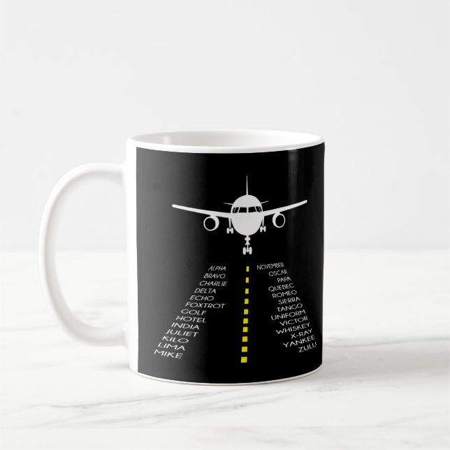 Piloten Phonetischer Pilot Alphabet Flyer Kaffeetasse (Links)