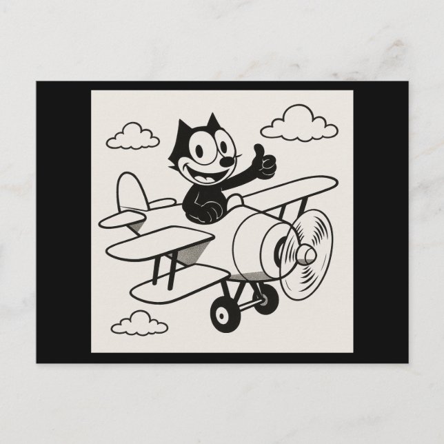 Pilotenkatze Postkarte (Vorderseite)