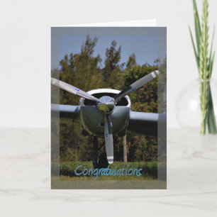 Pilotenlizenz. Den Flügel holen. Glückwunsch Karte