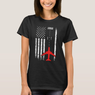 Pilotflugzeug "Avia" von Vintagen US-Flag-Flughäfe T-Shirt