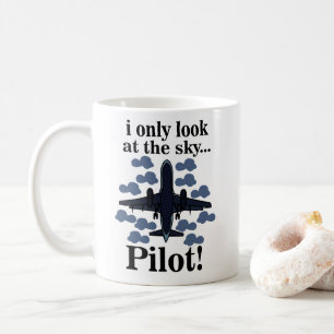 Pilotflugzeug, das ich nur auf Sky Pilot schaue Kaffeetasse