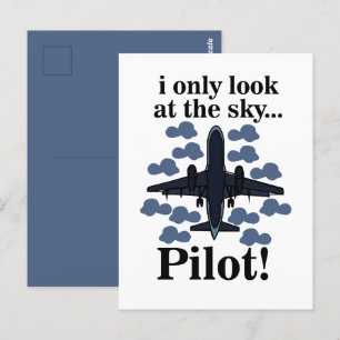 Pilotflugzeug, das ich nur auf Sky Pilot schaue Postkarte