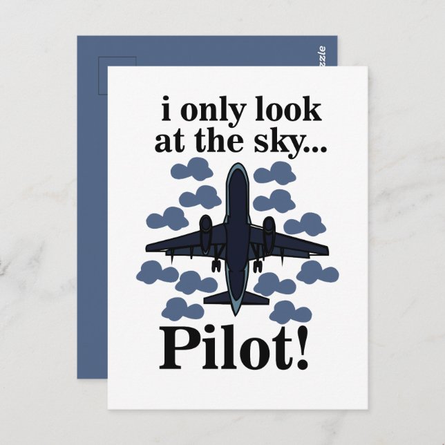 Pilotflugzeug, das ich nur auf Sky Pilot schaue Postkarte (Vorne/Hinten)