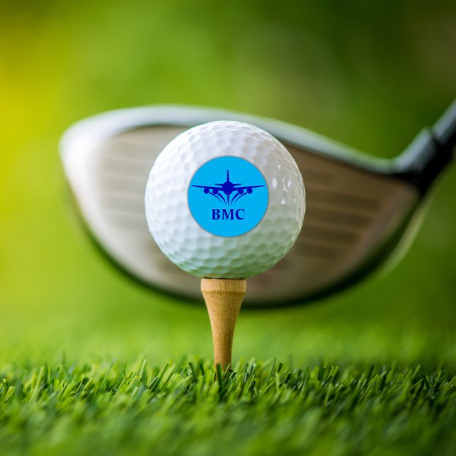 Pilotgeschenk für blaue Flugzeug mit benutzerdefin Golfball (Von Creator hochgeladen)