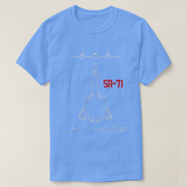 Pilotgeschenk für Militärflugzeuge SR71 Blackbird T-Shirt (Design vorne)