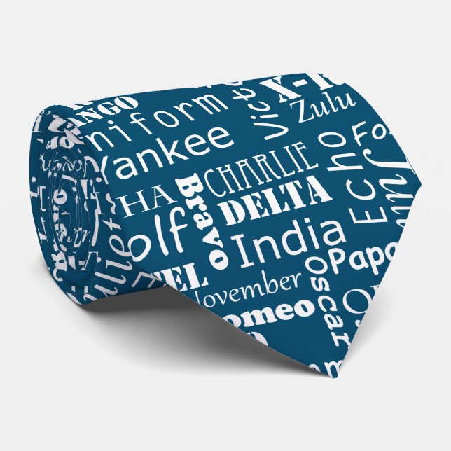 Pilotin Cadet für die Pilotin "Blaue Phonetik Alph Krawatte (Gerollt)