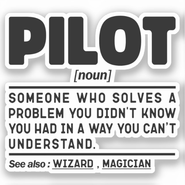 Pilotin Fluglehrer Flieger Crew Funny Aufkleber (Vorderseite)