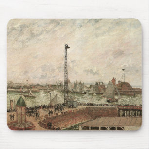 Pilotin Jetty, Le Havre, Misty von Camille Pissarr Mousepad