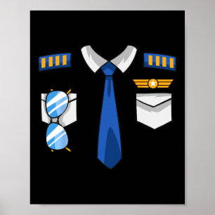 Pilotin Luftfahrzeug für Uniform-Kostüme Luftfahrt Poster