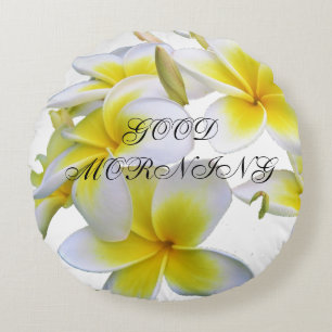 Pilotin mit Blume Rundes Kissen