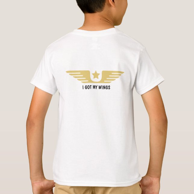 Pilotin personalisierbarer weißer Luftfahrt-T - Sh T-Shirt (Rückseite)