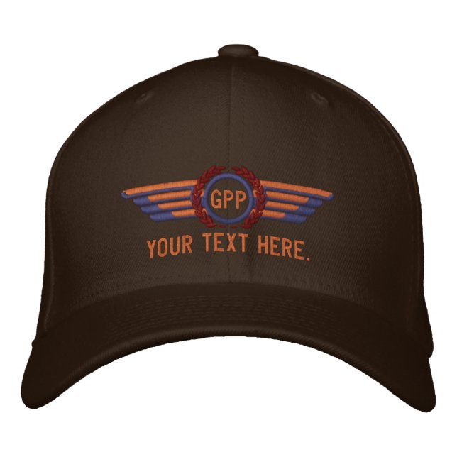 Pilotlöcher für personalisierte Monogramm-Fluglaut Bestickte Baseballkappe (Vorderseite)