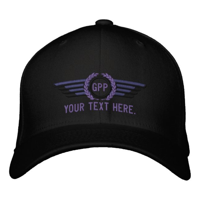 Pilotlöcher für personalisierte Monogramm-Fluglaut Bestickte Kappe (Vorderseite)