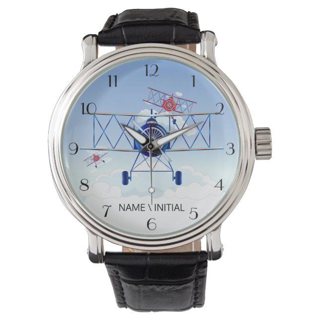 Pilotluftshow für Vintage Luftfahrzeuge Armbanduhr (Vorderseite)