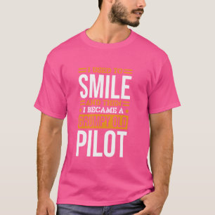 Pilotprogramm, das ich zum Lächeln von Flugzeugdes T-Shirt