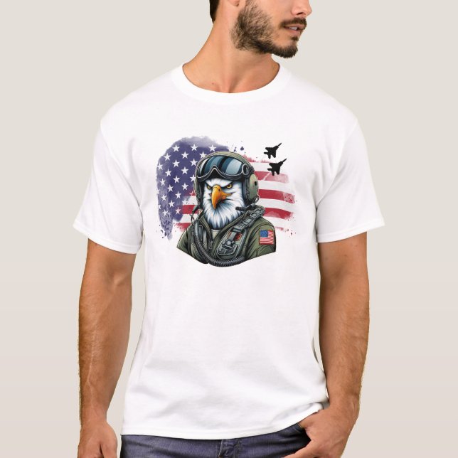 Pilotprogramm für Adlerflieger mit F-15-Jets und F T-Shirt (Vorderseite)