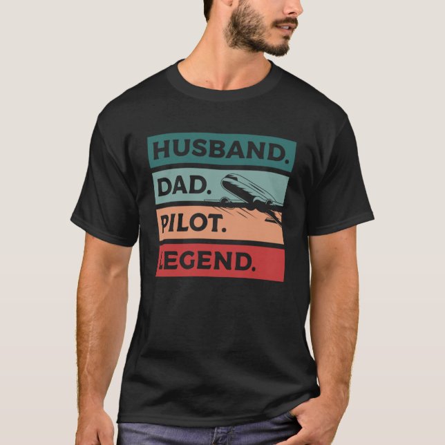 Pilotprogramm für den Vater von Husband-Flugzeugen T-Shirt (Vorderseite)