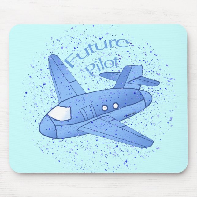 Pilotprogramm für die Zukunft eines blauen Flugzeu Mousepad (Vorne)