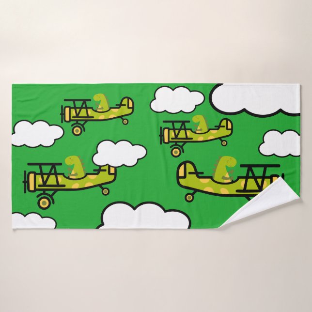 Pilotprogramm für Dinosaurier Kinderzimmer Art Badehandtuch (Badehandtuch)
