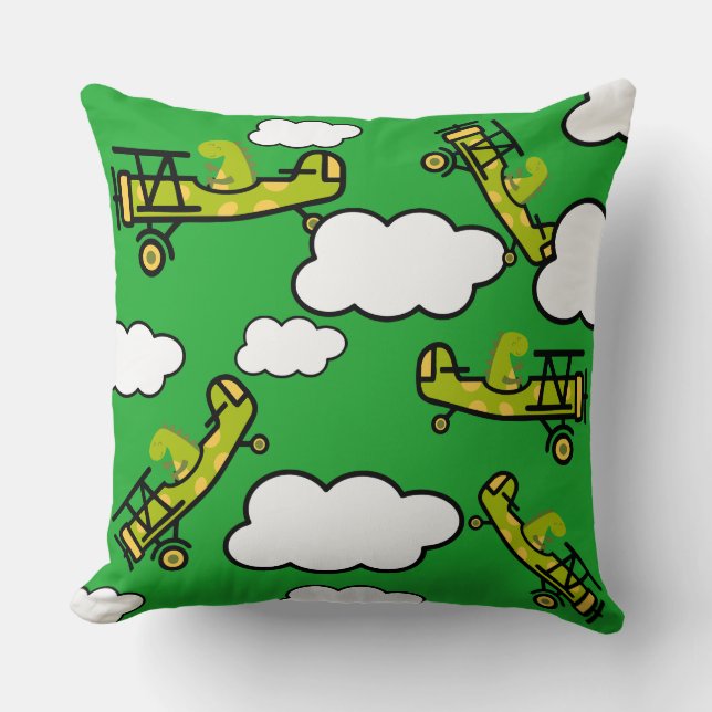 Pilotprogramm für Dinosaurier Kinderzimmer Art Kissen (Vorderseite)