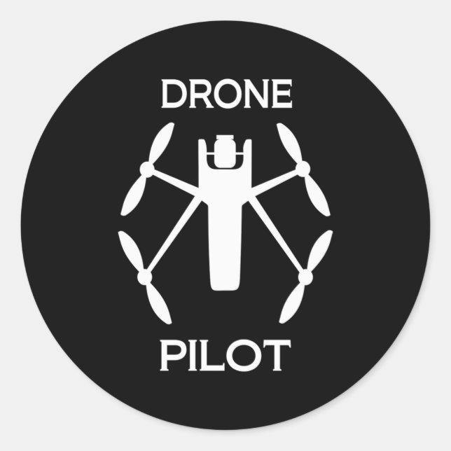 Pilotprogramm für Drohne in Klassen Runder Aufkleber (Vorderseite)