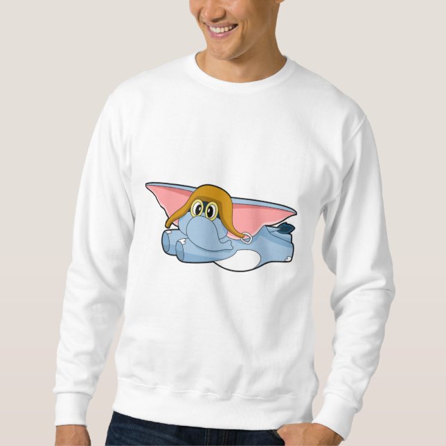 Pilotprogramm für Elefanten Sweatshirt (Vorderseite)