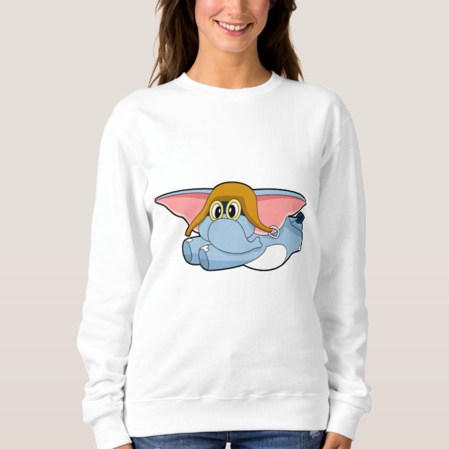 Pilotprogramm für Elefanten Sweatshirt (Vorderseite)