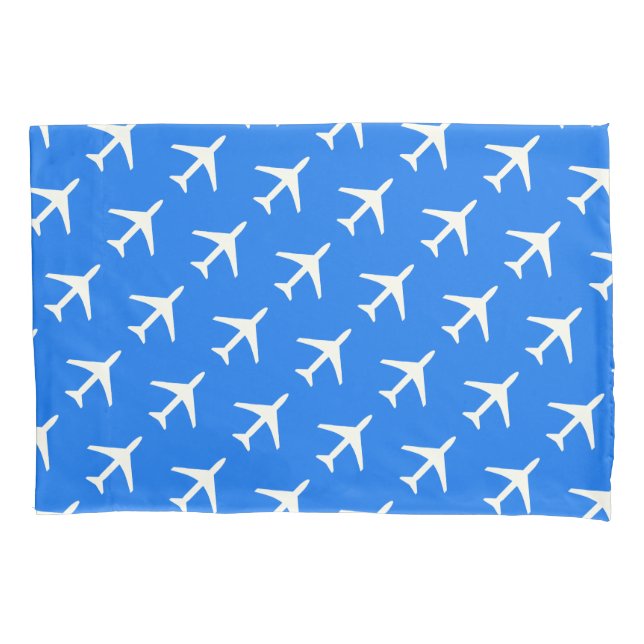 Pilotprogramm für Funky White Flugzeug Blue Backgr Kissenbezug (Vorderseite)