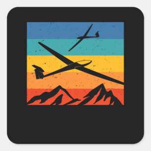 Pilotprogramm für Gleitschirmflieger Quadratischer Aufkleber