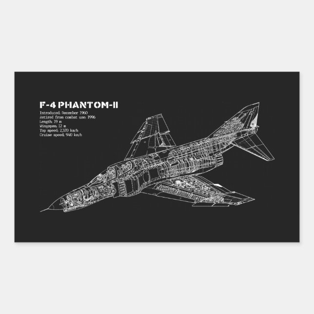 Pilotprogramm für Phantom Fighter Jet (Überschallf Rechteckiger Aufkleber (Vorderseite)