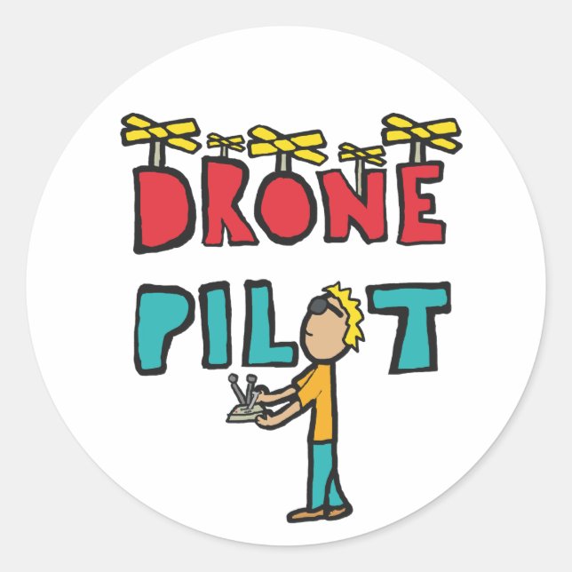 Pilotprogramm für RC Drone Runder Aufkleber (Vorderseite)