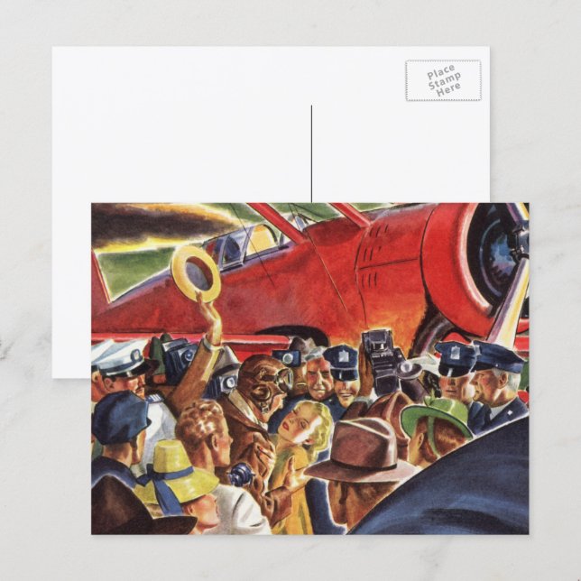 Pilotprogramm für Vintage Single-Prop-Flugzeuge mi Postkarte (Vorne/Hinten)