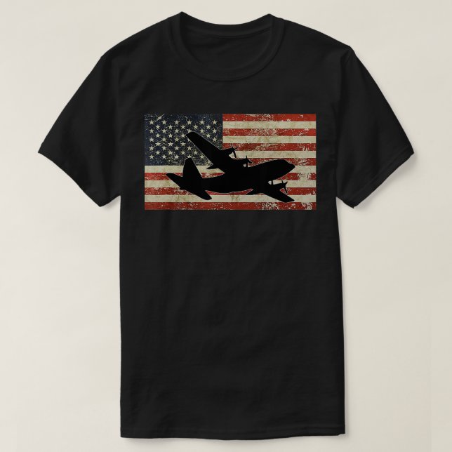 Pilotprogramm für Vintages militärisches Flugzeug  T-Shirt (Design vorne)