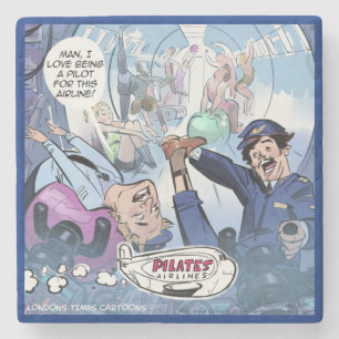 Pilots Pilates Airlines Funny Marble Stone Unterse Steinuntersetzer