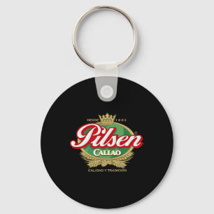 Pilsner Bier Callao Marke Peru Peruanischer Fußbal Schlüsselanhänger