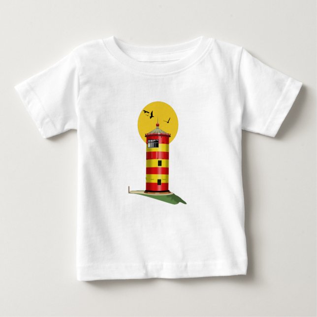 Pilsum Lighthouse Deutschland Baby T-shirt (Vorderseite)