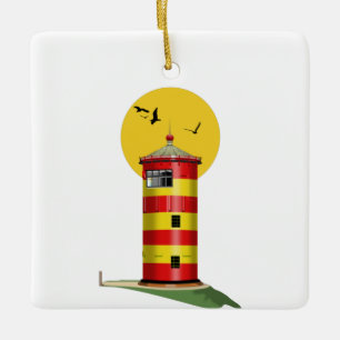 Pilsum Lighthouse Deutschland Keramikornament