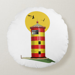 Pilsum Lighthouse Deutschland Rundes Kissen