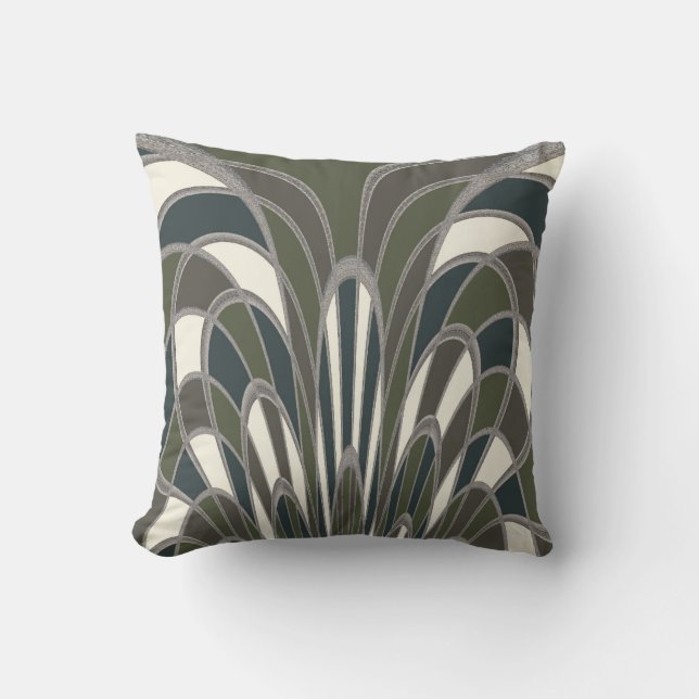 Pilz Abstrakt - Art Déco - Moss Kissen (Vorderseite)