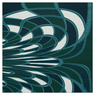 Pilz, abstraktes - aquamarin - Gewebe Stoff