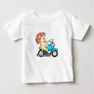 Pilz als Fahrrad mit Motorrad Baby T-shirt