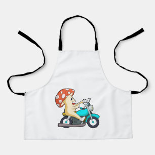 Pilz als Fahrrad mit Motorrad Schürze