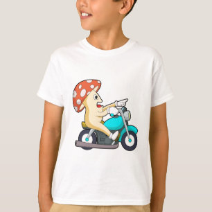 Pilz als Fahrrad mit Motorrad T-Shirt