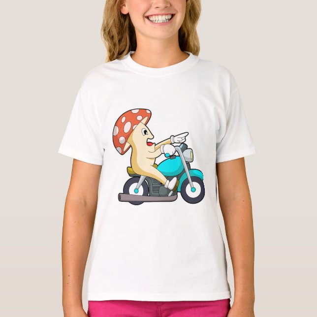 Pilz als Fahrrad mit Motorrad T-Shirt (Vorderseite)