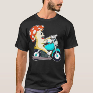 Pilz als Fahrrad mit Motorrad T-Shirt