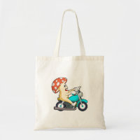 Pilz als Fahrrad mit Motorrad